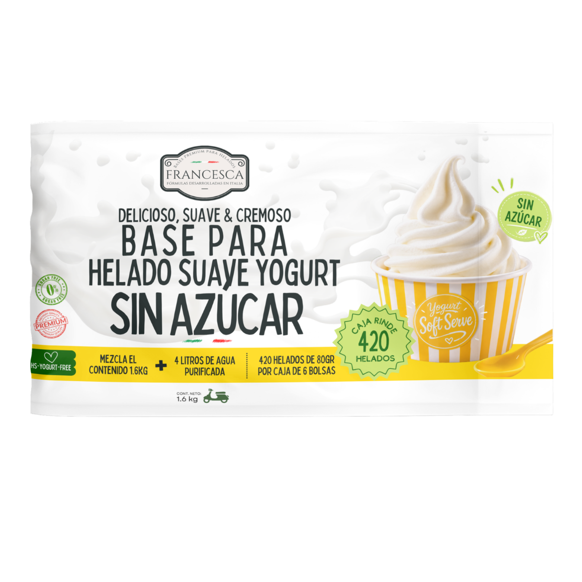 Base para Helado Suave de Yogurt sin Azúcar – Francesca