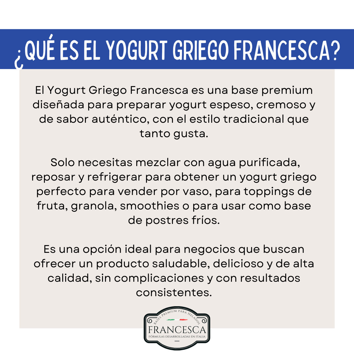 Base para Helado de Yogurt Griego Natural - Francesca