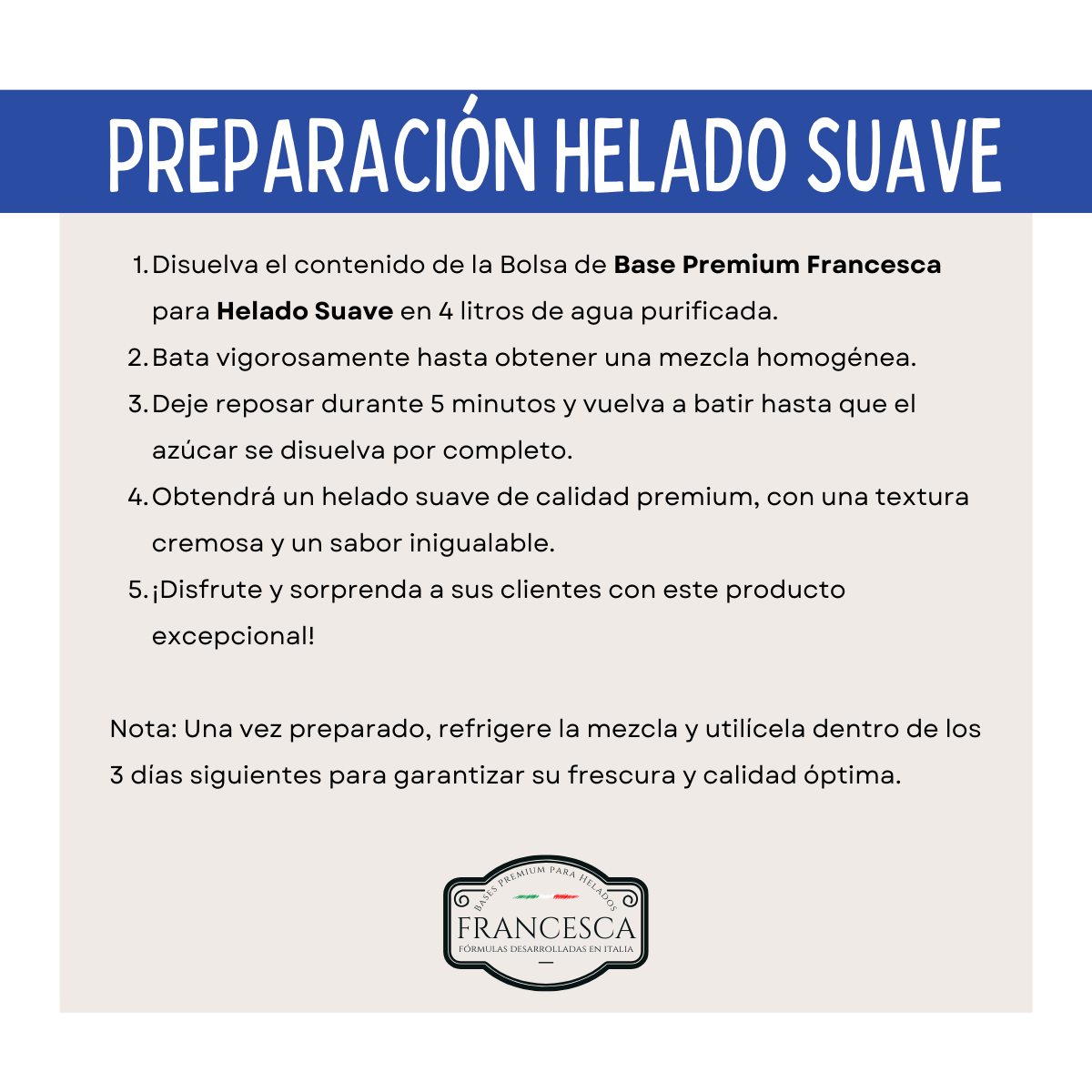 Base para Helado de Yogurt Griego Natural - Francesca