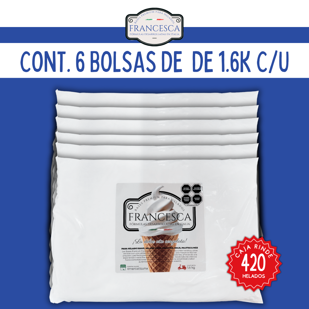 Base para Helado de Yogurt Griego Natural - Francesca