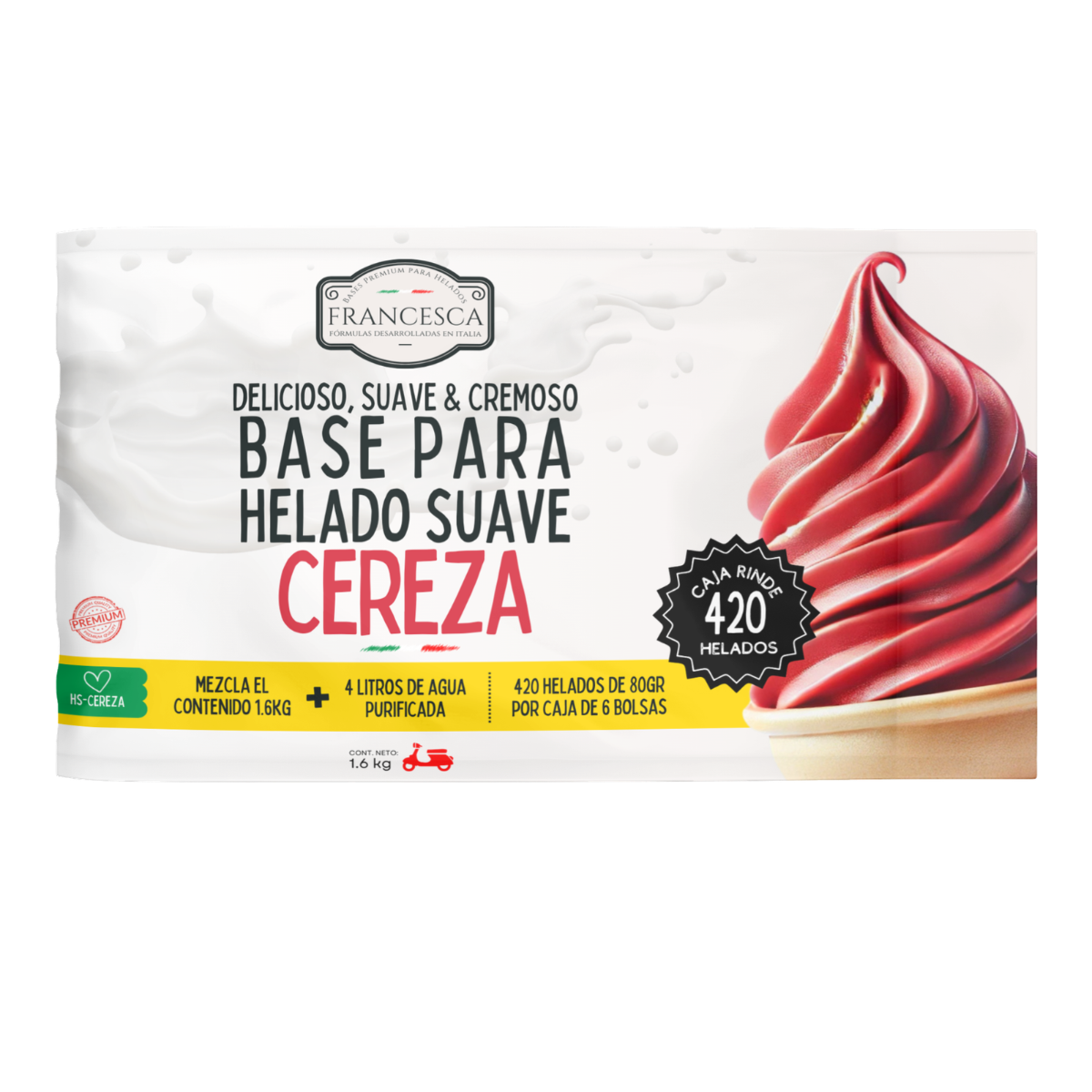 Base para Helado Suave de Cereza – Francesca
