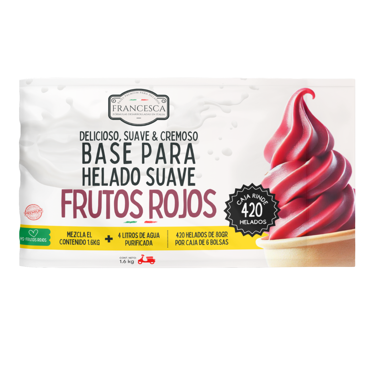 Base para Helado Suave de Frutos Rojos – Francesca